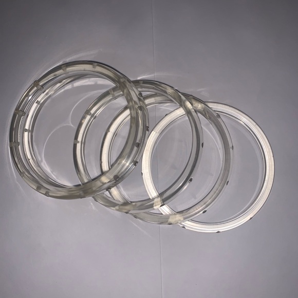 Set of Lucite Bracelet w/ Crystals - Picture 4 of 4